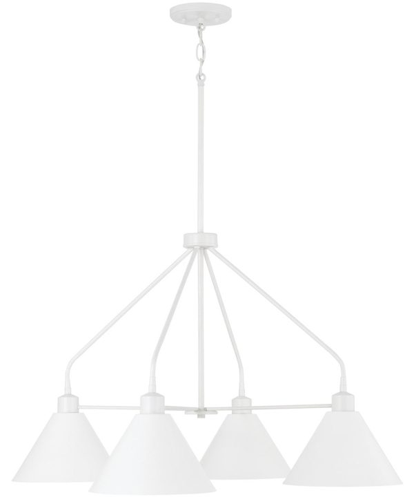 Alden 4-Light Chandelier Matte White Sale