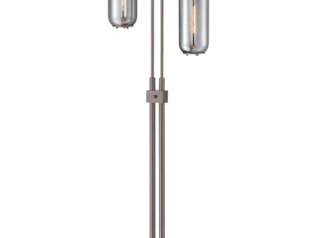 Hagen 2-Light 2-Light Floor Lamp G Smoke Glass Shade Fashion