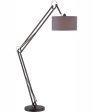 Kailano 1-Light Floor Lamp Black Gray Fabric Shade For Cheap