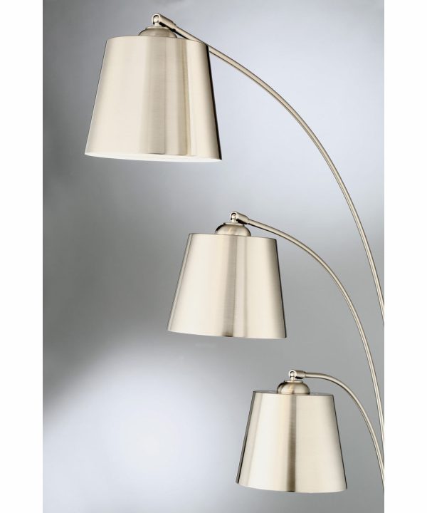 Quana 3-Light 3-Light Arch Lamp Brushed Nickel Discount