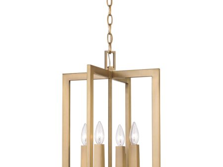 Blake 4-Light Foyer Aged Brass For Sale