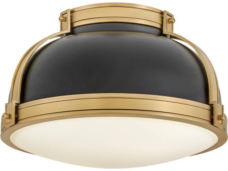 Barton 2-Light Medium Flush Mount in Black For Discount