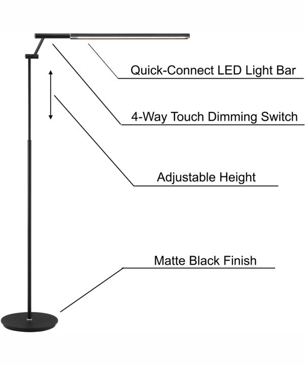 Tilla 1-Light Led Floor Lamp Black Fashion