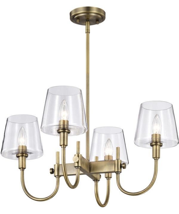 Brookside 4-Light Chandelier Vintage Brass Online