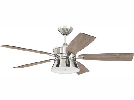 52  Dominick 3-Light Ceiling Fan Polished Nickel Hot on Sale