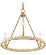 Abaca 20   Wide 3-Light Chandelier - Brushed Gold on Sale