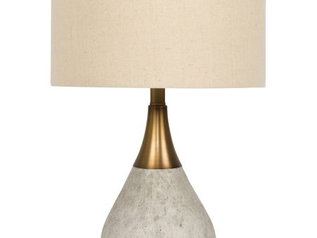 1-Light Table Lamp Natural Concrete Antique Brass Online Sale