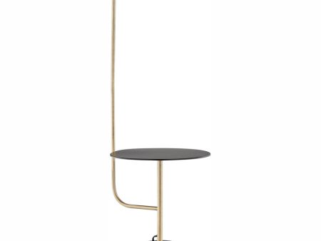 Tatum 1-Light Floor Lamp With Table Antique Brass Black Black Marble Discount