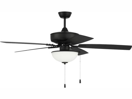 52  Outdoor Pro Plus 211 White 2-Light Indoor Outdoor Ceiling Fan Flat Black For Discount