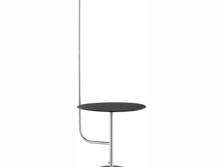 Tatum 1-Light Floor Lamp With Table Brushed Nickel Black Marble Fashion