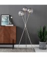 Lancy 3-Light 3-Light Floor Lamp Brushed Nickel Smoke Glass Online Sale