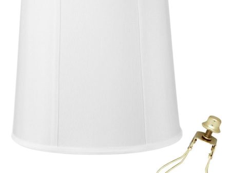 10x12x12  CLIP-ON FITTER White Shantung Fabric Drum Lampshade For Cheap