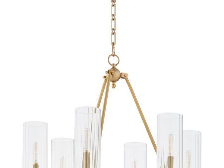 Tamara Day s Lee Boulevard 6-light Chandelier Aged Brass Sale