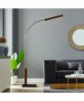 Jameson 1-Light Led Floor Lamp Walnut Antique Brass Black Marble Base Online Hot Sale