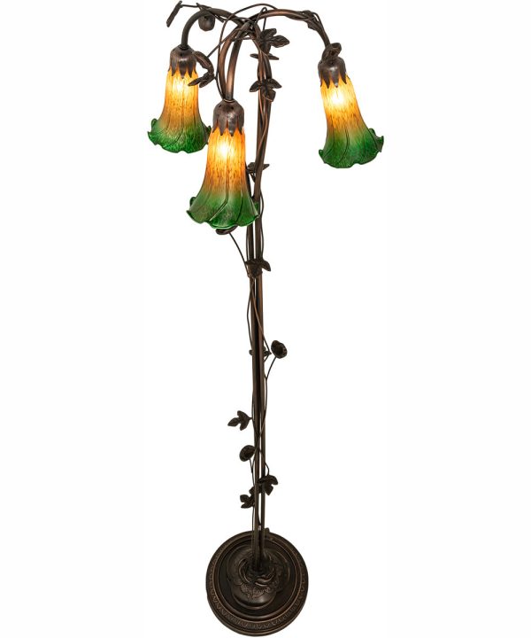 58  High Amber Green 3 Light Floor Lamp on Sale