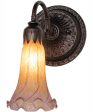 5.5  Wide Amber Purple Tiffany Pond Lily Wall Sconce Supply