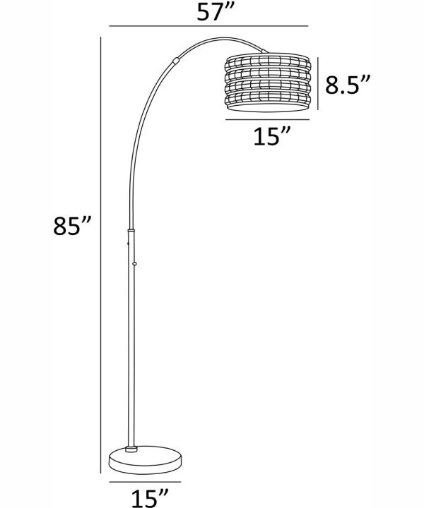 Valerie 1-Light Arch Lamp Chrome Stainless Steel Crystal Supply