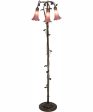 58  High Lavender Tiffany Pond Lily 3 Light Floor Lamp For Sale