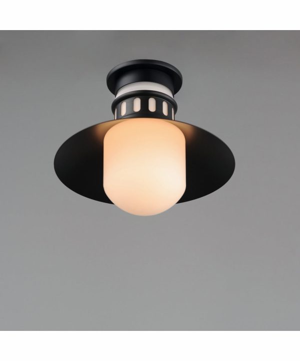 Admiralty 1-Light Outdoor Flush Mount Black Hot on Sale