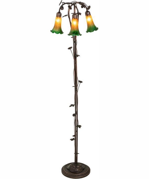 58  High Amber Green 3 Light Floor Lamp on Sale