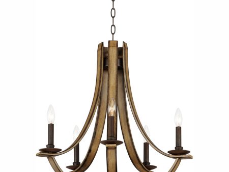 Basque 5-Light Chandelier Driftwood Anthracite Online