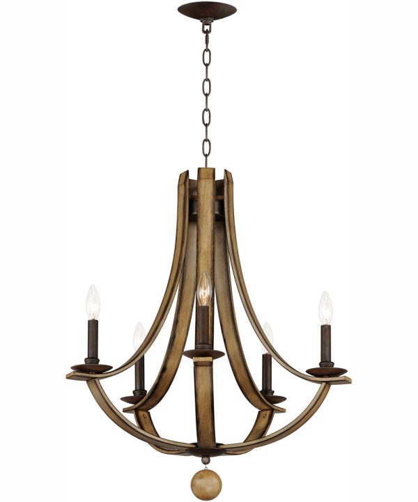 Basque 5-Light Chandelier Driftwood Anthracite Online