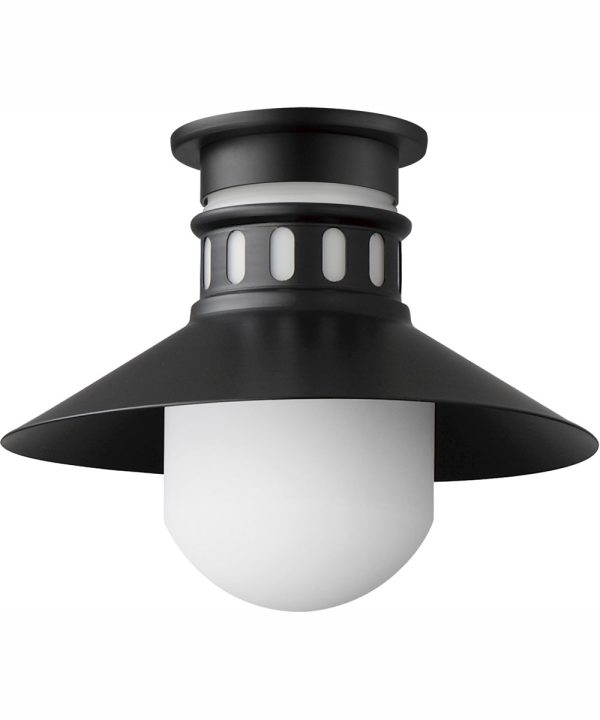 Admiralty 1-Light Outdoor Flush Mount Black Hot on Sale