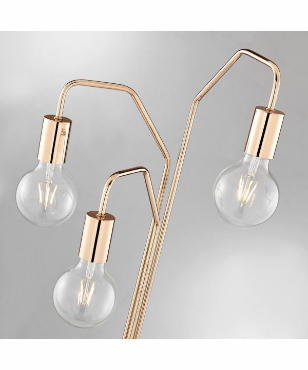 Nilmani 3-Light Floor Lamp Gold Online now