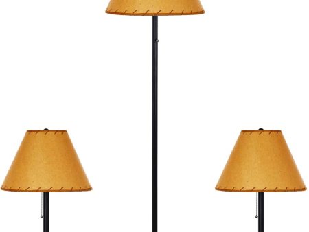 Catalina Lodge Cabin 3-Piece Floor and Table Lamp Combo Set, Rustic Bronze Metal Finish For Cheap