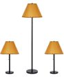 Catalina Lodge Cabin 3-Piece Floor and Table Lamp Combo Set, Rustic Bronze Metal Finish For Cheap