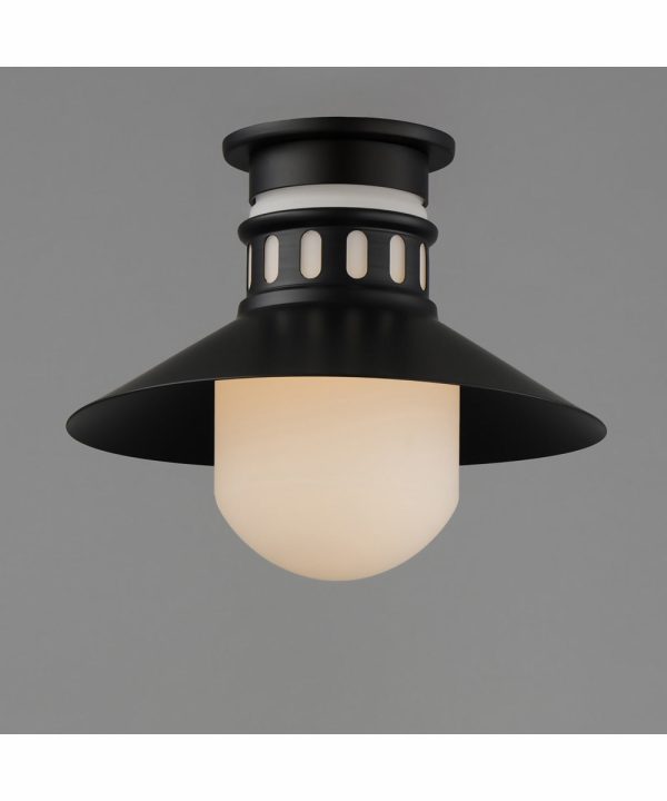 Admiralty 1-Light Outdoor Flush Mount Black Hot on Sale