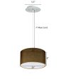 16  W 2 Light Pendant Chocolate Burlap Shade with Diffuser, White Cord For Discount