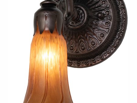 5.5  Wide Amber Tiffany Pond Lily Wall Sconce Sale