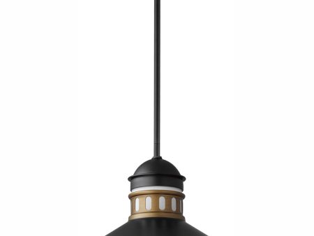 Admiralty 1-Light Outdoor Pendant Black   Antique Brass Cheap