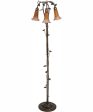 58  High Amber Purple Tiffany Pond Lily 3 Light Floor Lamp Hot on Sale