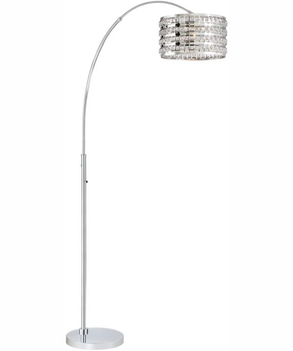 Valerie 1-Light Arch Lamp Chrome Stainless Steel Crystal Supply