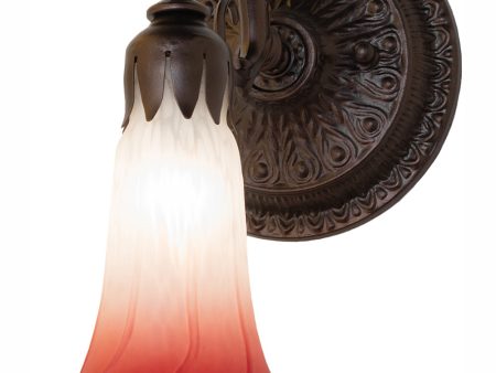 5.5  Wide Pink White Tiffany Pond Lily Wall Sconce Hot on Sale