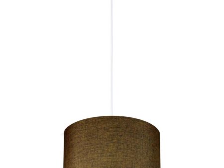 16  W 2 Light Pendant Chocolate Burlap Shade with Diffuser, White Cord For Discount