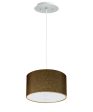 16  W 2 Light Pendant Chocolate Burlap Shade with Diffuser, White Cord For Discount