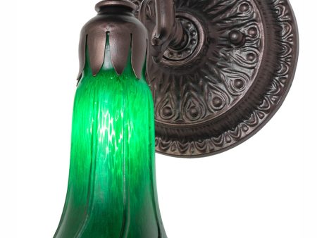 5.5  Wide Green Tiffany Pond Lily Wall Sconce For Discount