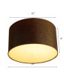 16  Flush Mount Conversion Kit - Chocolate Burlap Drum Shade Fashion