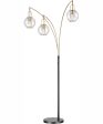 Kaira 3-Light 3-Light Arch Lamp Black Clear Glass Shade Online Sale