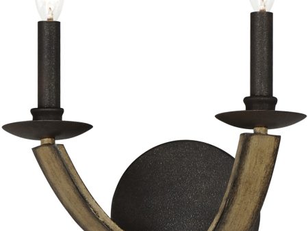 Basque 2-Light Wall Sconce Driftwood Anthracite on Sale