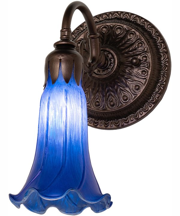 5.5  Wide Blue Tiffany Pond Lily Wall Sconce Sale