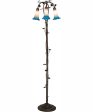 58  High Pink Blue Tiffany Pond Lily 3 Light Floor Lamp Fashion