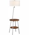 Lemington 1-Light Floor Lamp With Wireless Charging Pad Silv Wood White Discount