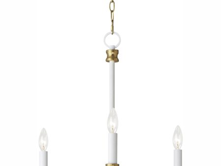 Charlton 3-Light Chandelier Weathered White Gold Leaf Sale