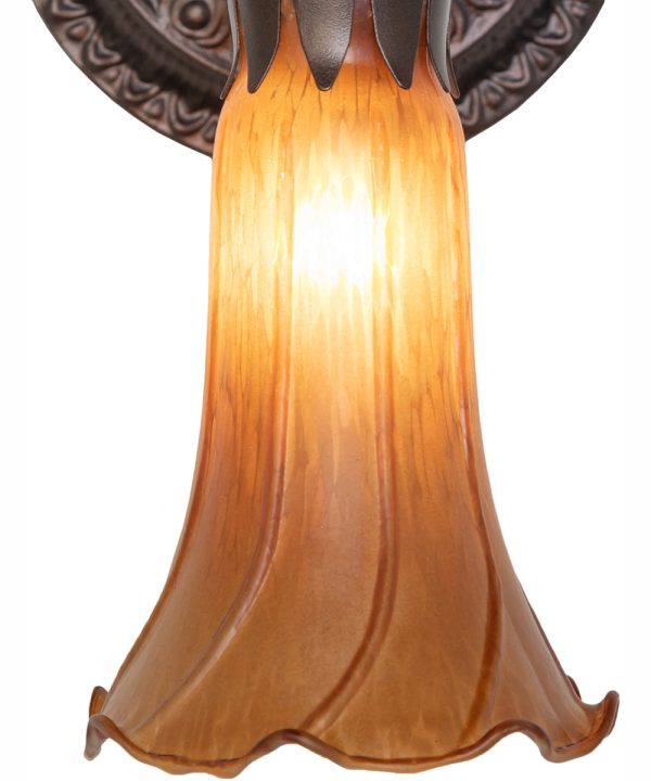 5.5  Wide Amber Tiffany Pond Lily Wall Sconce Sale