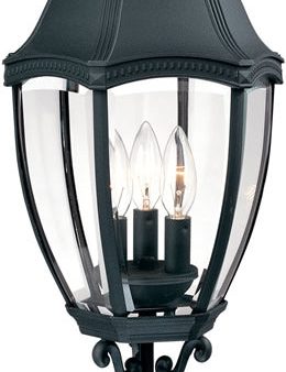 22 h Roseville 3-Light Outdoor Post Lantern Black Cheap