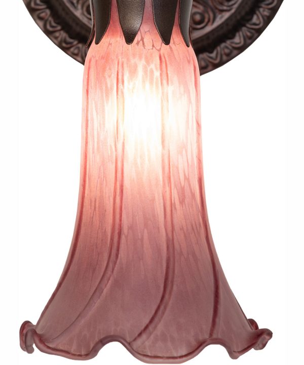 5.5  Wide Lavender Tiffany Pond Lily Wall Sconce Online